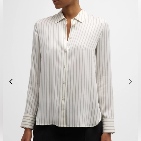 Vince Striped Silk Blouse - Picture 4 of 7